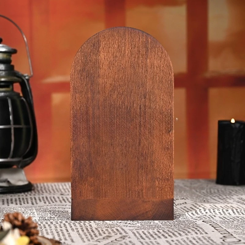 Wood Carving Artwork Guadalupe Candle Holder—Solid Wood Carved Home Decor, Creative Table Top Ornament