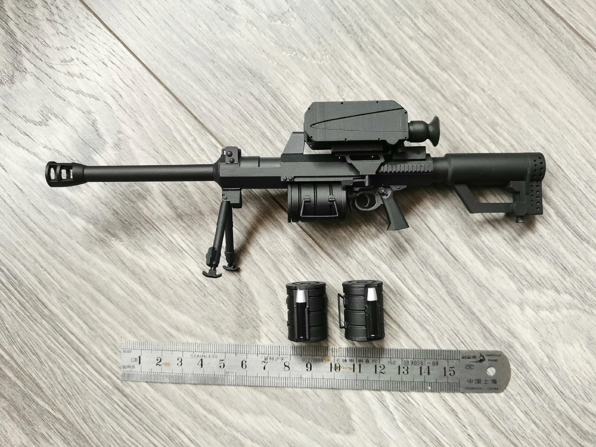 3D Printed 1/6 Chinese Army QLU-11 Sniper Grenade Launcher Model for 12