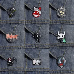 Punk Enamel Pins Custom Ghost Death Clown Brooches Lapel Badges Arts Funny Jewelry Gift for Friends