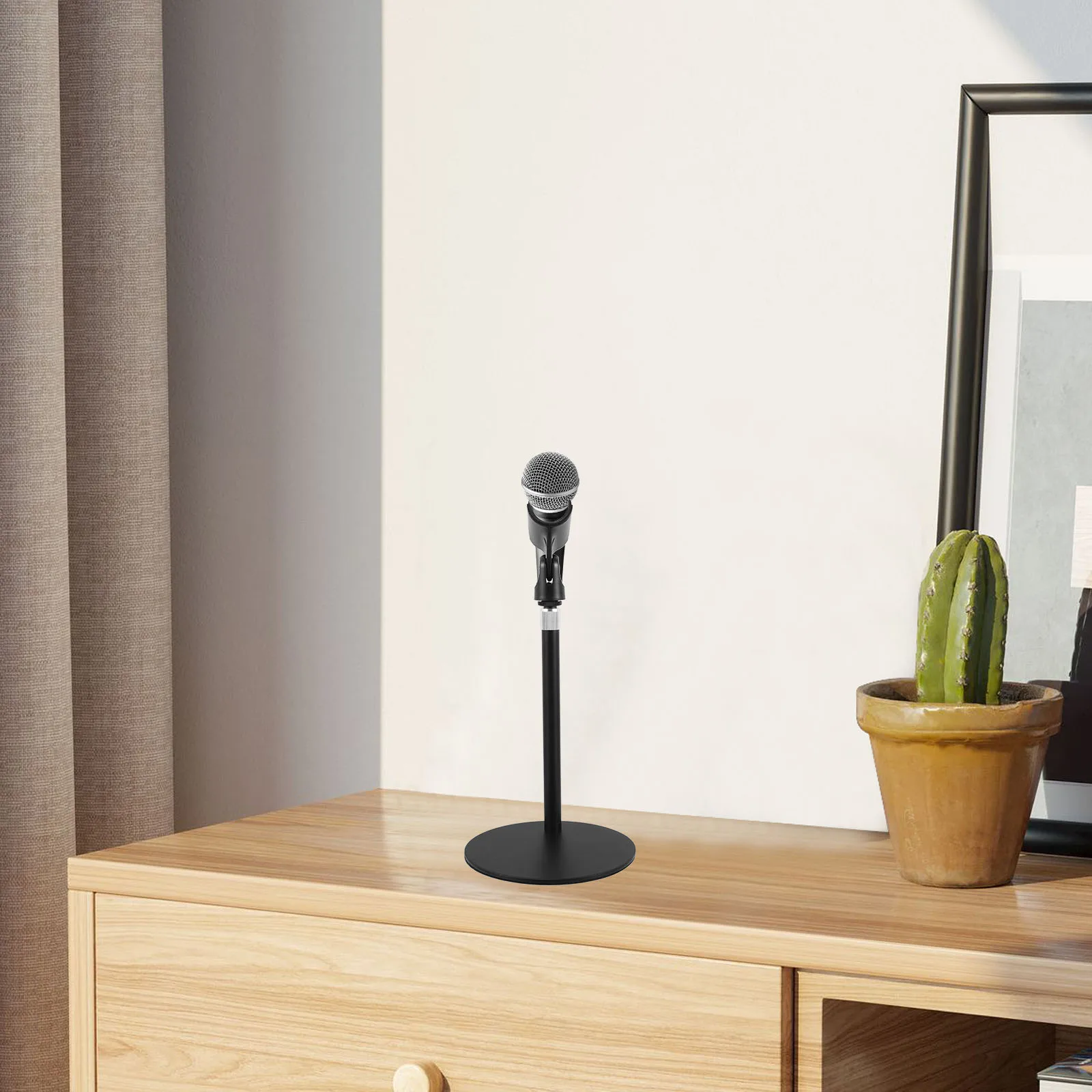 

Adjustable Desktop Mic Stand Mini Microphone Stand Stable Base Shock Absorption Compact Size For Streaming Tabletop Use