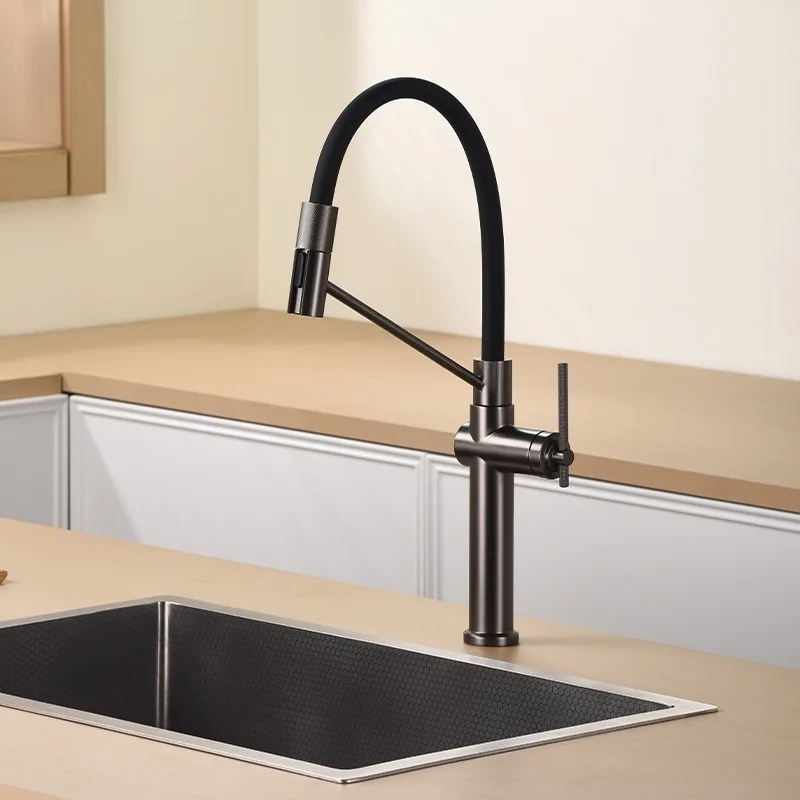 

Kitchen Faucet with Hot Cold Water Purifier 3 in 1 Flexible Silicone Hose Anti Splash Spray Chrome