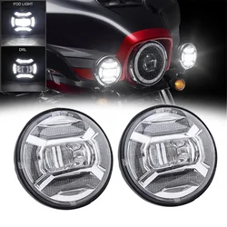 4.5“ 4 1/2 inch Motorcycle LED Fog Passing Auxiliary Light for Harley Classic FLHR Road King 4.5Inch LED Fog Light Housing