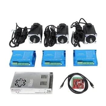 86 CNC Router Electronic Hybrid with Closed Loop Stepper Set 4pcs DM860H Driver 4pcs NEMA34 Motors Power Supply Motion Card