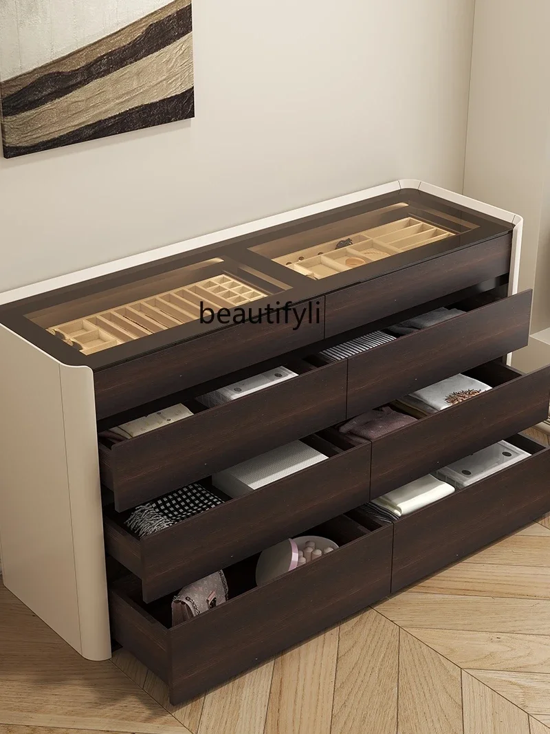 

yj21 Light luxury dresser, integrated French bucket cabinet, bedroom jewelry cabinet, cloakroom storage cabinet