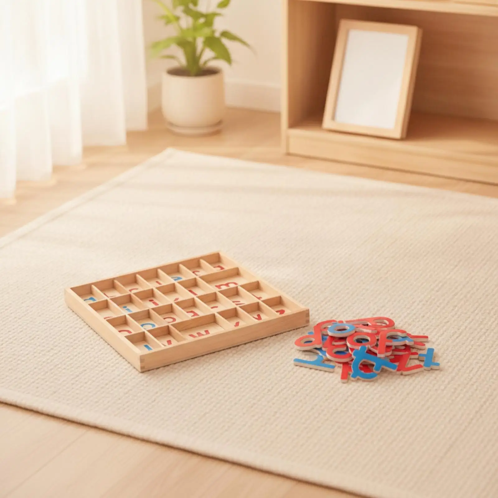Wooden Letter Blocks for Children Alphabet Puzzle Toy Learning to Read and Spell for Toddlers