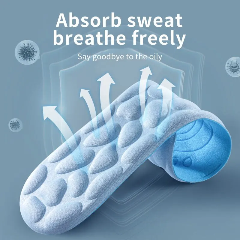 4D Sport Insoles for Shoes Women Men Deodorant Breathable Cushion Running Insoles for Feet Orthopedic Massage Running Care Pads image 4
