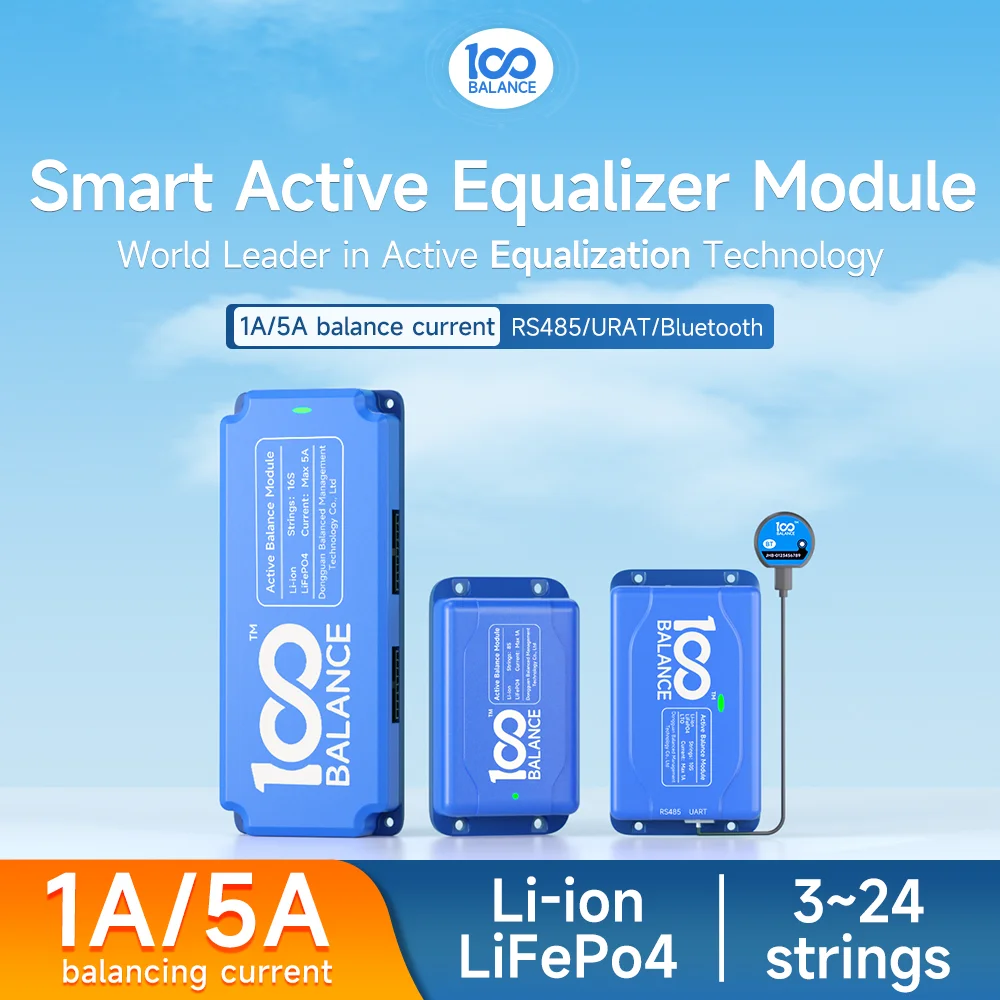 Equilibrador activo inteligente de equilibrio 100, ecualizador de 4S, bluetooth, bt, UART, 1A, 5A, 6S, 8S, 10S, 12S13S14S15S16S20S24S, batería