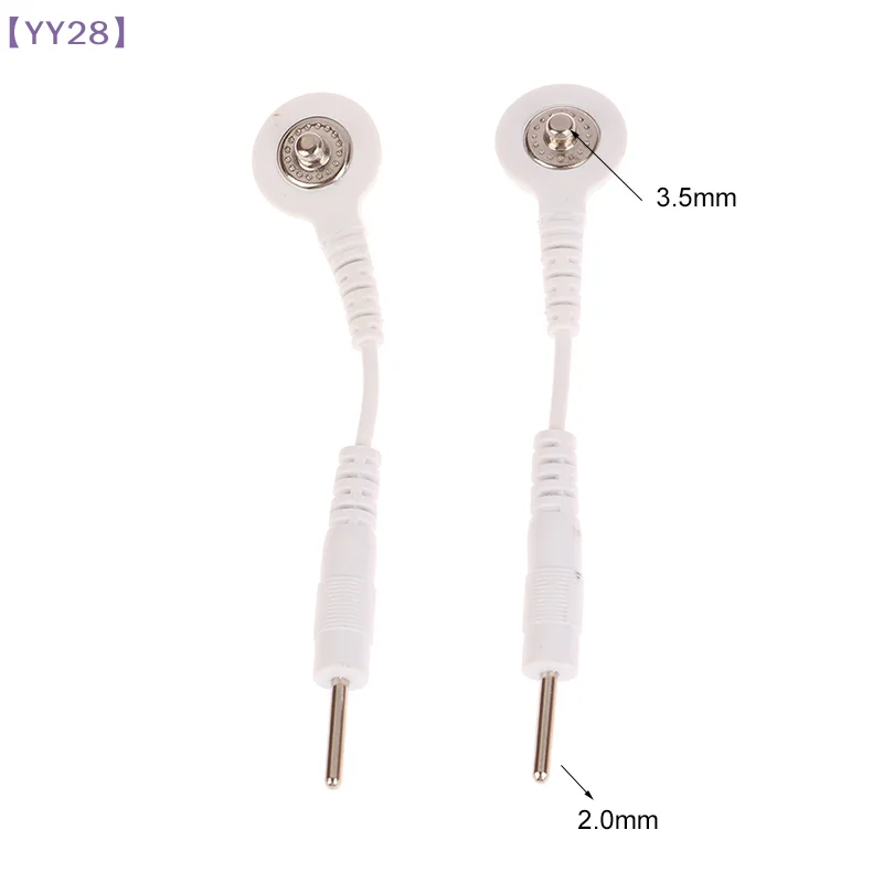 【YY28】Electrode Lead Wire Connecting Cables Plug 2.0mm Snap 3.5mm Male connector cable Use For Tens/EMS Massage Machine Device