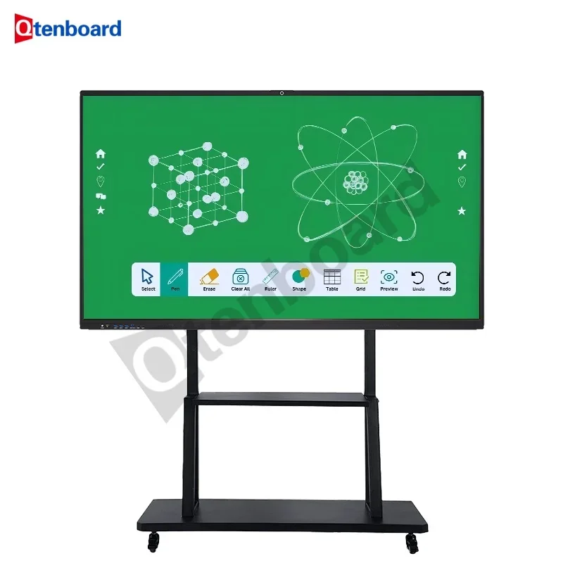 

Qtenboard Floor Standing Digital Interactive Whiteboard 86 Inch Smart Board Screen Touch For Classroom