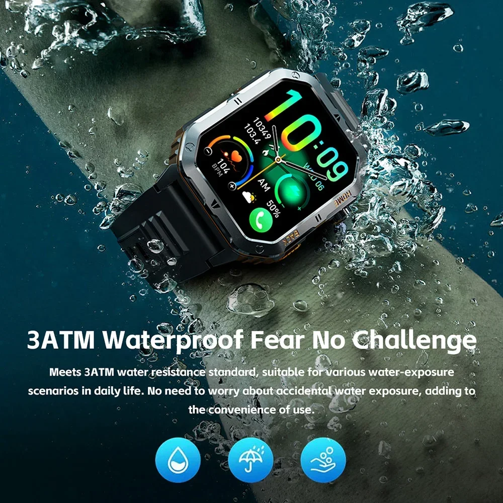1000mAh الساعات الذكية للرجل 3ATM إضاءة مقاومة للماء Smartwatch اللياقة البدنية ساعة رياضية للمرأة Xiaomi أبل أندرويد 2025