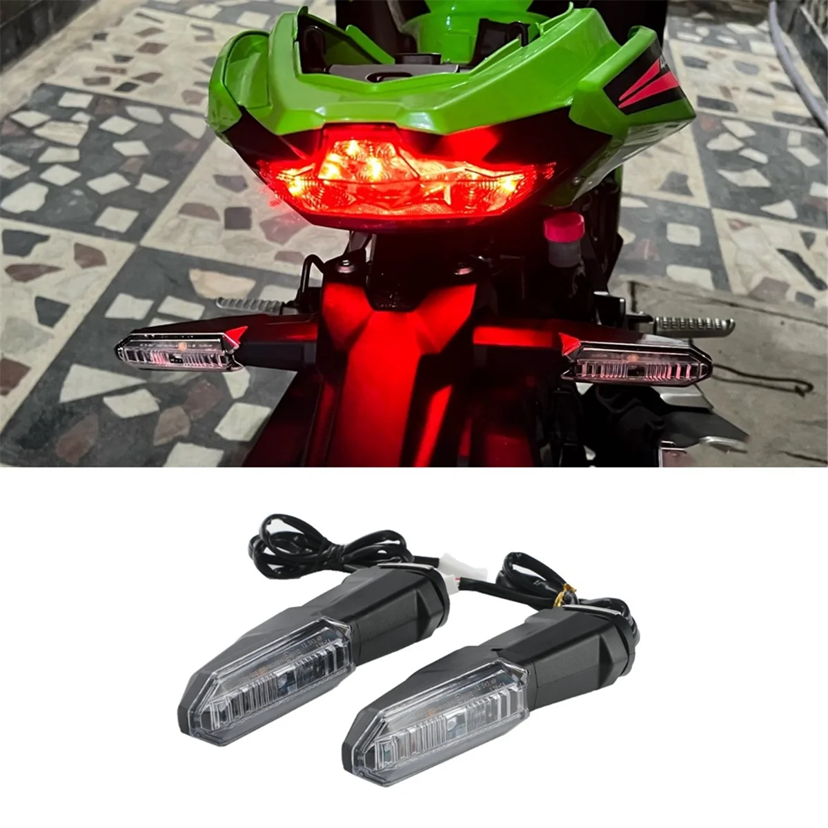 For 650 1000 X250 X300 Motorcycle LED Turn Signal Indicator Lights Blinkers Accessories,B