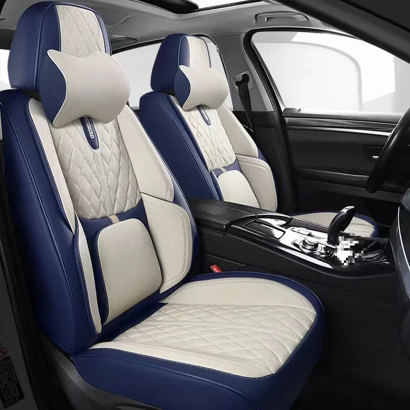 Universal Car Seat Covers Full Covered Durable Nappa Leather Seat Cushion for 90% Sedan SUV  Include Front and Rear Cover