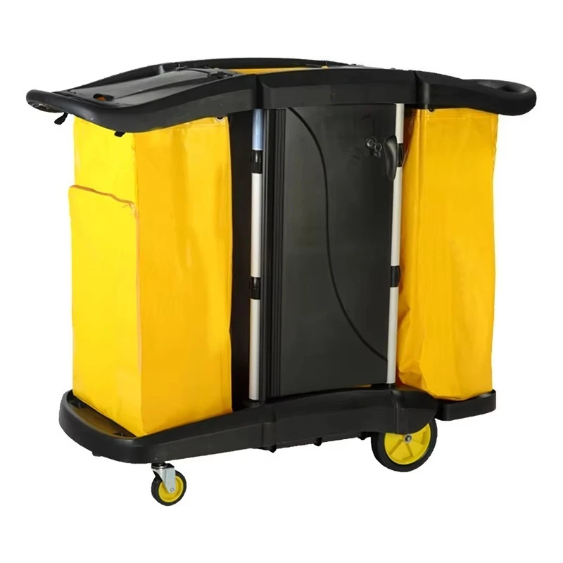 Wholesale Durable Commercial Multifunctional Plastic Hotel Cleaning Wringing Trolley Cart Housekeeping/construction Service Cart