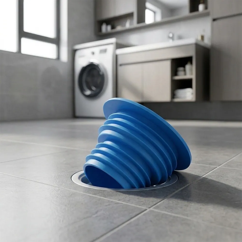 Drain Pipe Silicone Stabilizing Ring for Washing Machine Hose Maintains Alignment on Floor Drains and Sink Drain Flanges