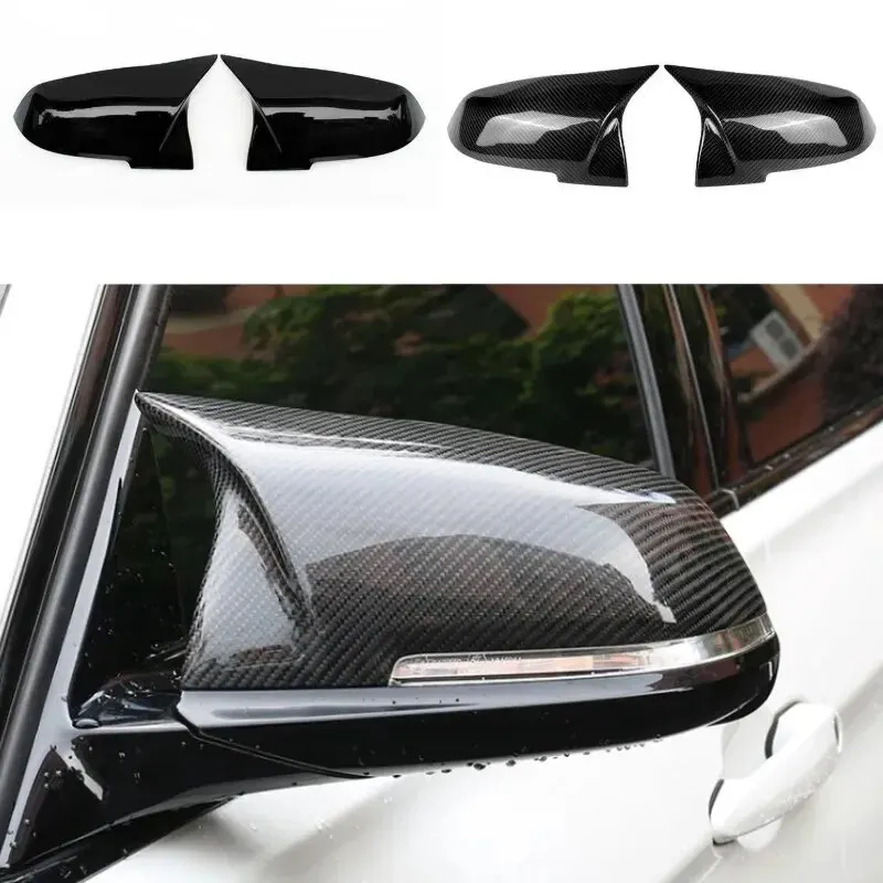 2 Pieces Rearview Mirror Cover Cap Carbon Black for BMW Series 1 2 3 4 X M 220i 328i 420i F20 F21 F22 F23 F30 F32 F33 F36 X1