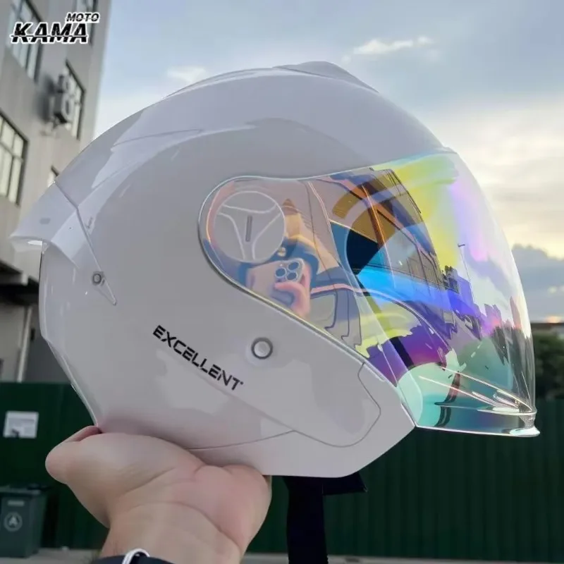 Hot Men's and Women's Motorcycle Helmet Half Covering Dual Lens Cascos Para Motos Male Female Couple Capacetes De Moto 풀페이스헬멧