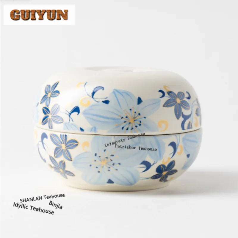 Hand Painted Lily Incense Holder Incense Smoke Waterfall Incense Burners Stand For Incense Consecrate Censer Cafes Decoration