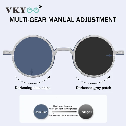 Imagen 2 del producto VICKY, nuevas gafas graduadas para miopía con polarización giratoria y oscuridad ajustable, gafas de sol con Clip magnético redondo Vintage