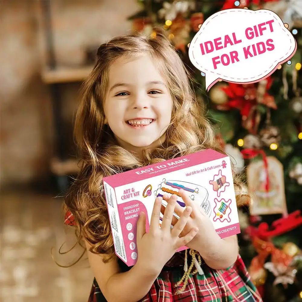 Kit de Tejido de Pulseras con Cuentas para Manualidades Educativas, Juguete de Cadena de Joyería para que los Niños Creen Pulseras de la Amistad Únicas