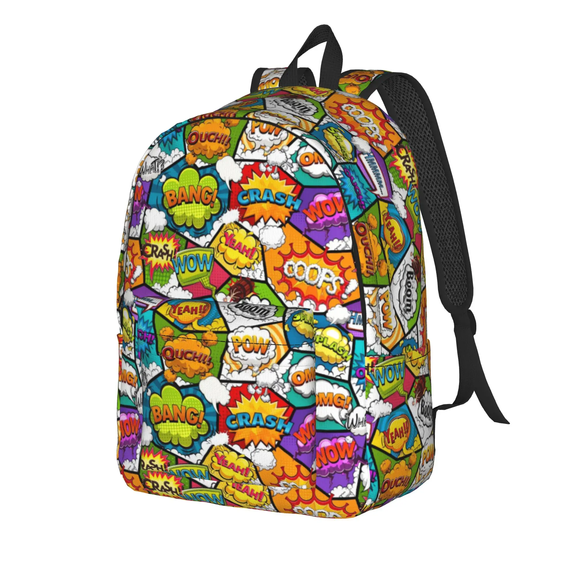 Comic Book Page   ()(1) Backpack  Cute Backpacks Student Travel Large High School Bags Design Rucksack