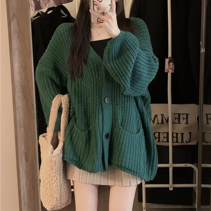 Lazy Wind Japanese Retro Splicing Sweater Autumn Winter 2024 New Trendy Brand Knitted Sweater Premium Thread Clothes