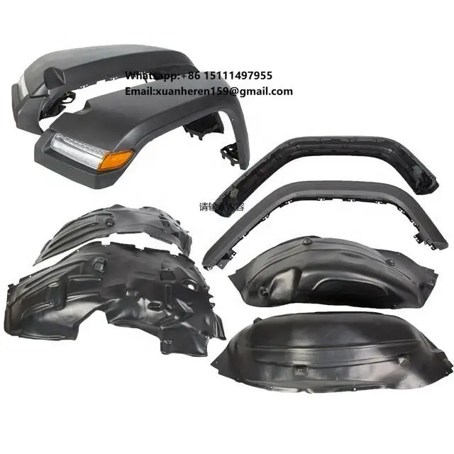 Auto Parts Accessories OEM High Front & Rear Fender Flares With Lights Inner Kit for jeep wrangler JL 2018+