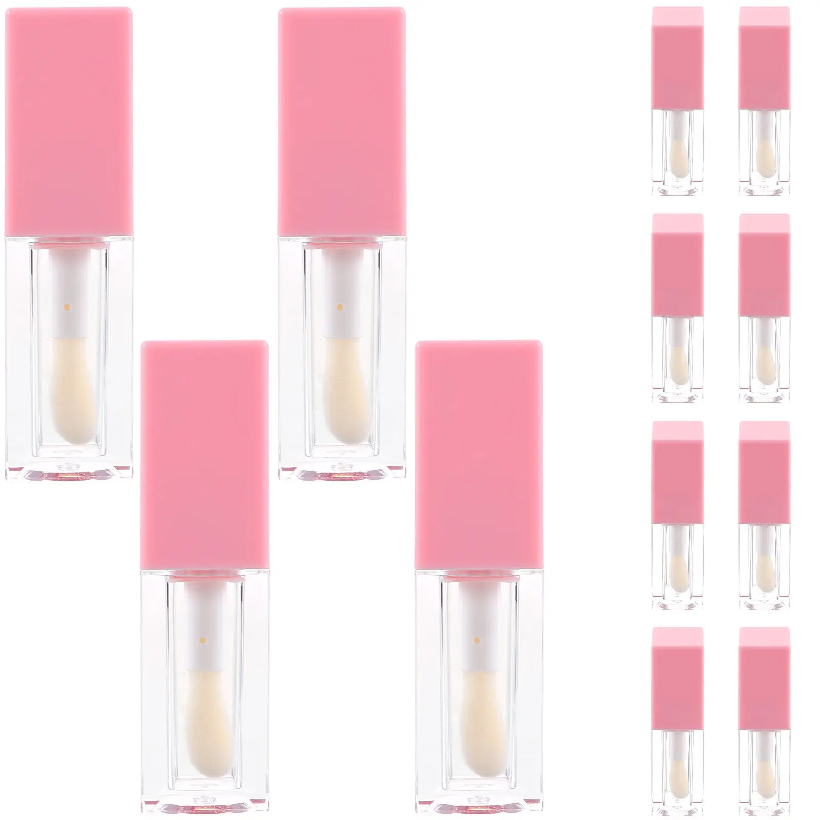 12Pcs 빈 립글로스 튜브 여성용 플라스틱 리필 용기 소녀용 5ml 휴대용 경량 빈 립글로스 튜브
