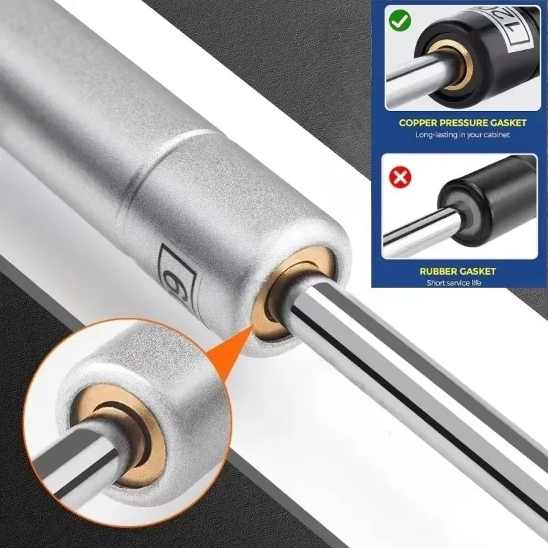 20N-200N Kupfer-Kraftdämpfer für Schranktüren, Gasdruckfeder, Hydraulik-Scharnier, Küchenschrank-Gasfeder, Möbelbeschläge – Detail 3