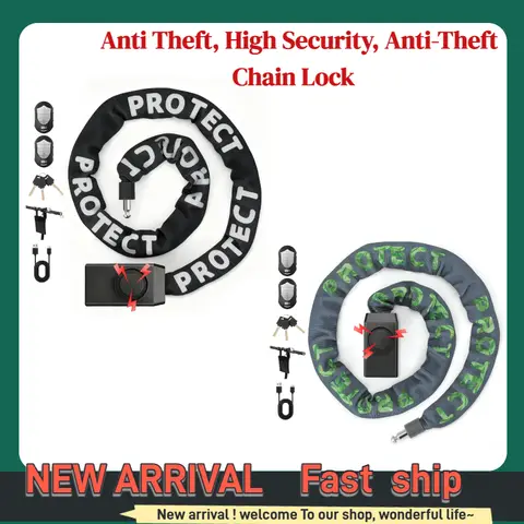 고보안 자전거 체인 잠금장치 도난 방지 강화 자전거 잠금장치 스쿠터 전기 자전거 오토바이 사이클링 액세서리