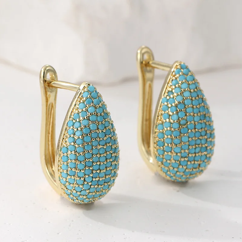 1 Paar modische und luxuriöse tropfenförmige Kupferohrringe, elegante Schmuckaccessoires für Damen-Feiertagsfeiern