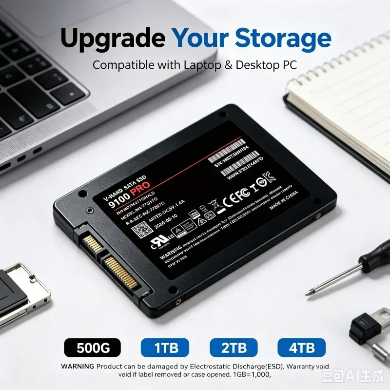 Large Capacity 2.5inch 9100 SATA3 Internal Solid State SSD 500GB 1TB 2TB 4TB High Speed Storage Disk For Desktop Laptop