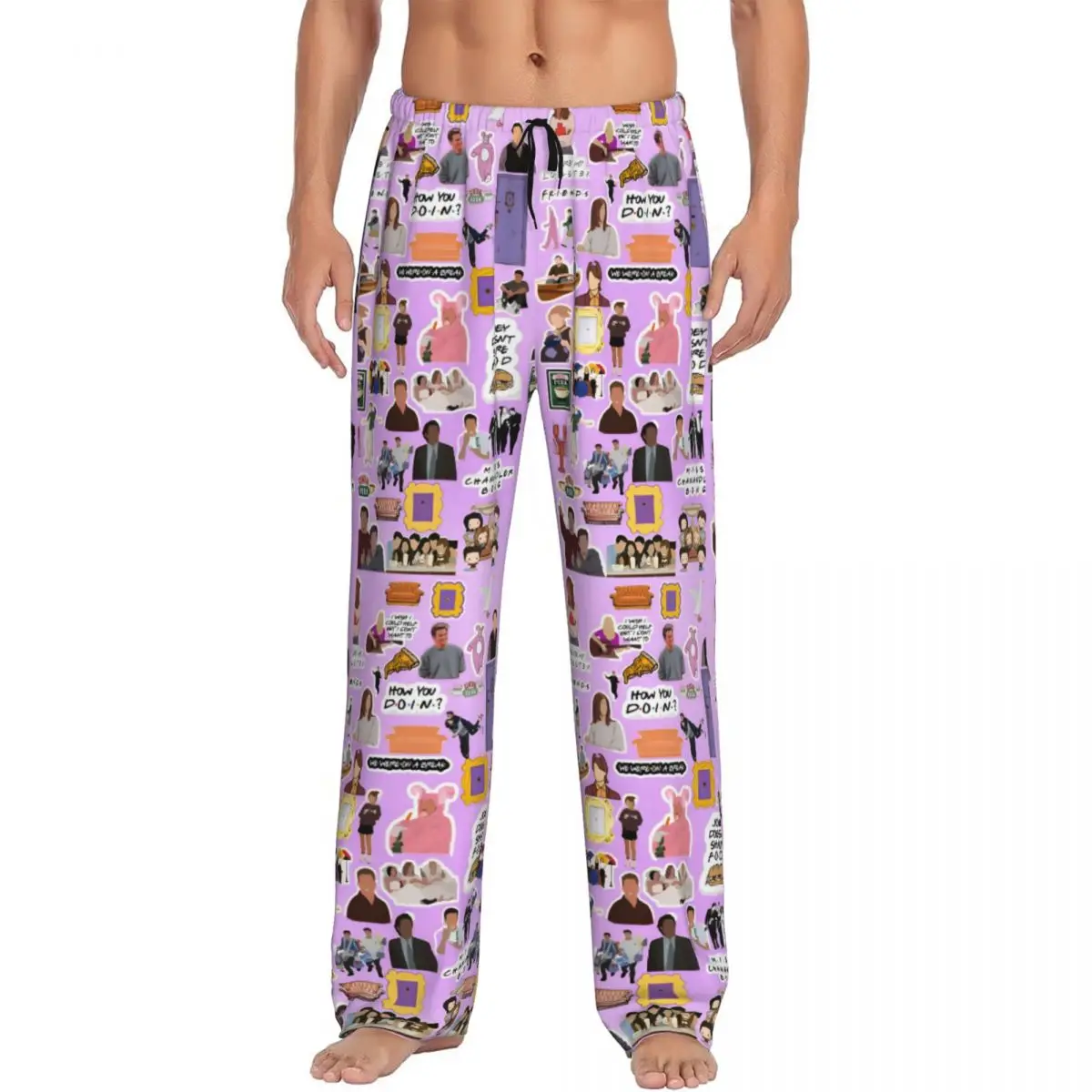 

Custom Men Friends Pajama Pants Printed Sitcom TV Show Sleep Sleepwear Bottoms with Pockets