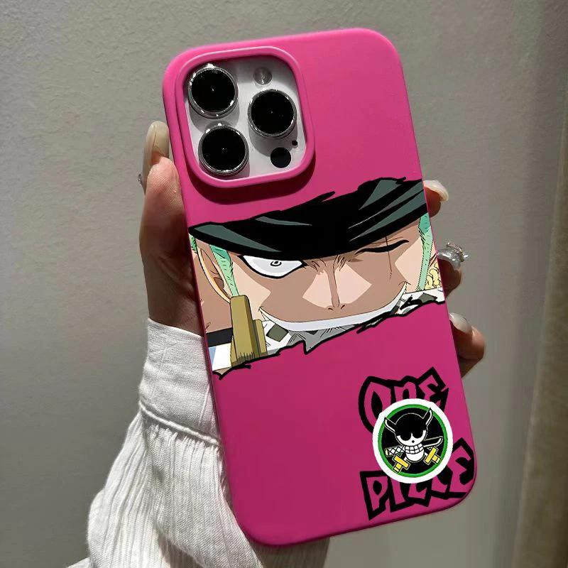Anime One Piece Roronoa Zoro Handyhülle, fluoreszierend grün, stoßfeste Schutzhülle für iPhone 16, 15, 14, 13, perfekte Geschenke für Fans – Detail 2