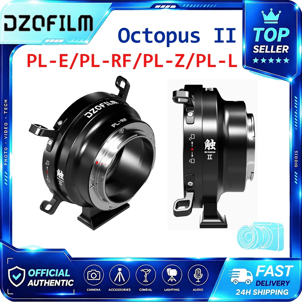 DZOFilm PL Mount Lens To E/L/RF/Z Mount Camera Octopus II Lens Adapter with Detachable Base for Sony Panasonic Nikon Canon
