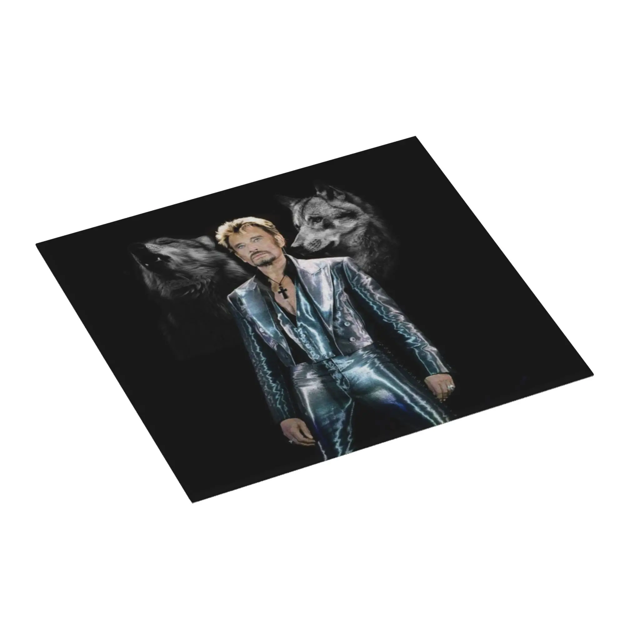Johnny Hallyday Music Singer Non Slip Kitchen Counter Protector Mat Barware Tableware Reusable French Rock Mat For Kitchen
