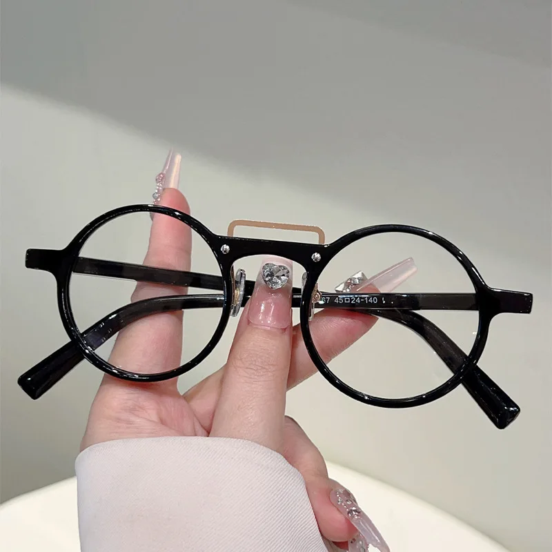 

Vintage Optical Round Anti Blue Light Glasses Women For Men Luxury Brand Designer Myopia Prescription Punk Eye glasses Frames