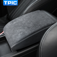 Make of Alcantara Wrap Center Console Armrest Storage Box Cover For Audi Q5 FY 2018-2024 Panel Trims Car Interior Accessories