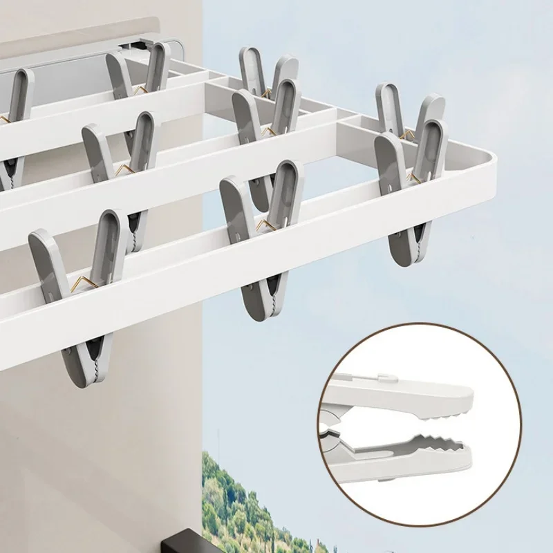 Stendino pieghevole Clip per asciugatura montata a parete Clip per calzino antivento Appendiabiti per appendiabiti Clip per asciugare calzini per