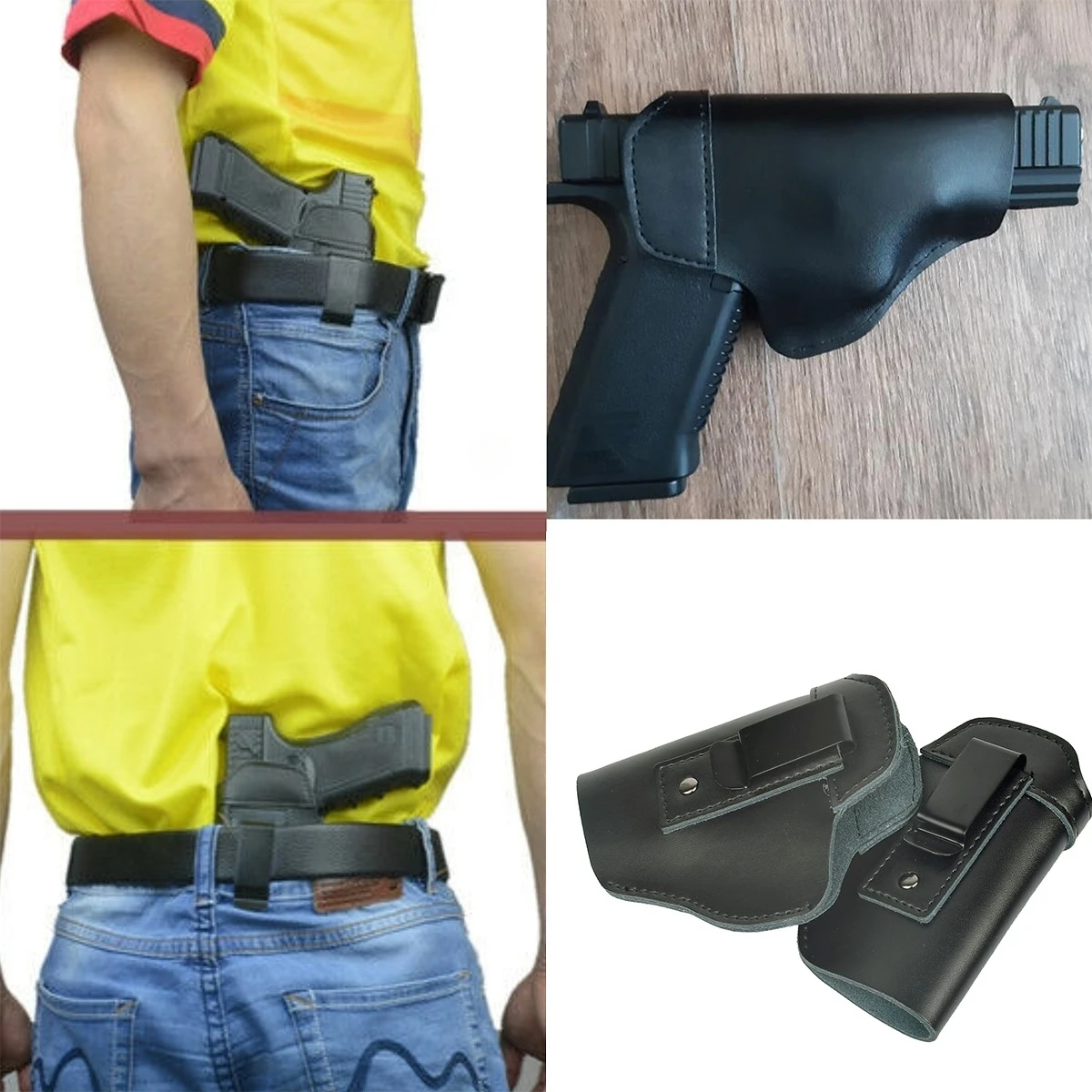 

Охотничьи аксессуары, левая и правая тактическая кожаная кобура для скрытого ношения, кобуры для страйкбольного пистолета Glock17 19 43X Sig P365 9 мм