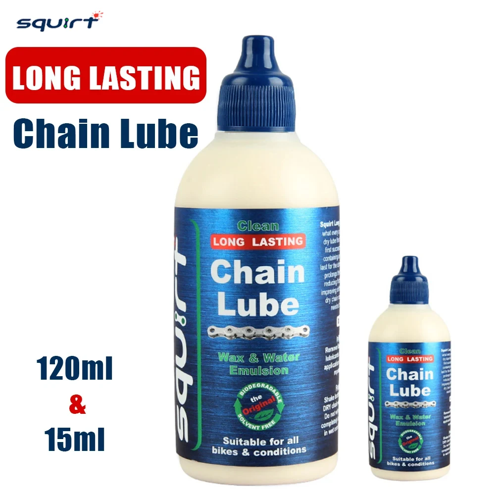 Squirt Bicycle Chain Dry Lube 15/120ml Long Lasting Water Emulsion MTB Bike Special Chain Gear Maintenance Oil Lubricant Wax