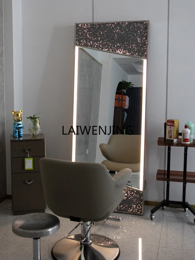 SGF barber shop mirror table floor-to-ceiling double-sided mirror for hair salon