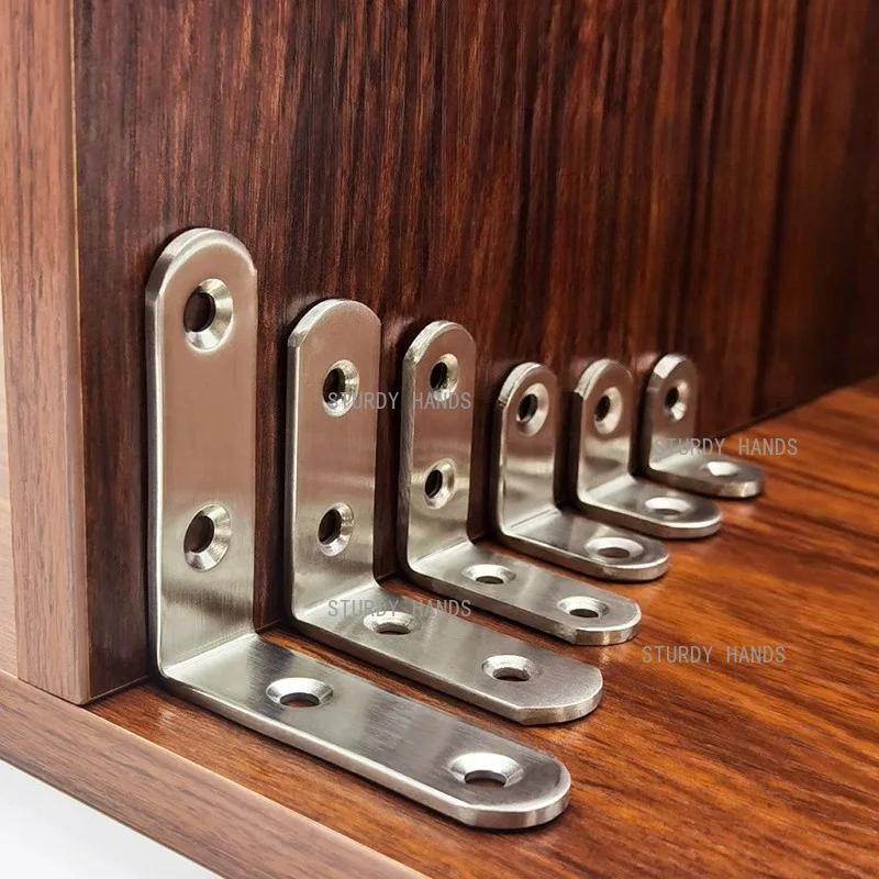 20PCS Stainless Steel Corner Bracket 90 Degree Fixed Angle Bracket Table/chair/partition Fixed Corner Code Hardware Accessories