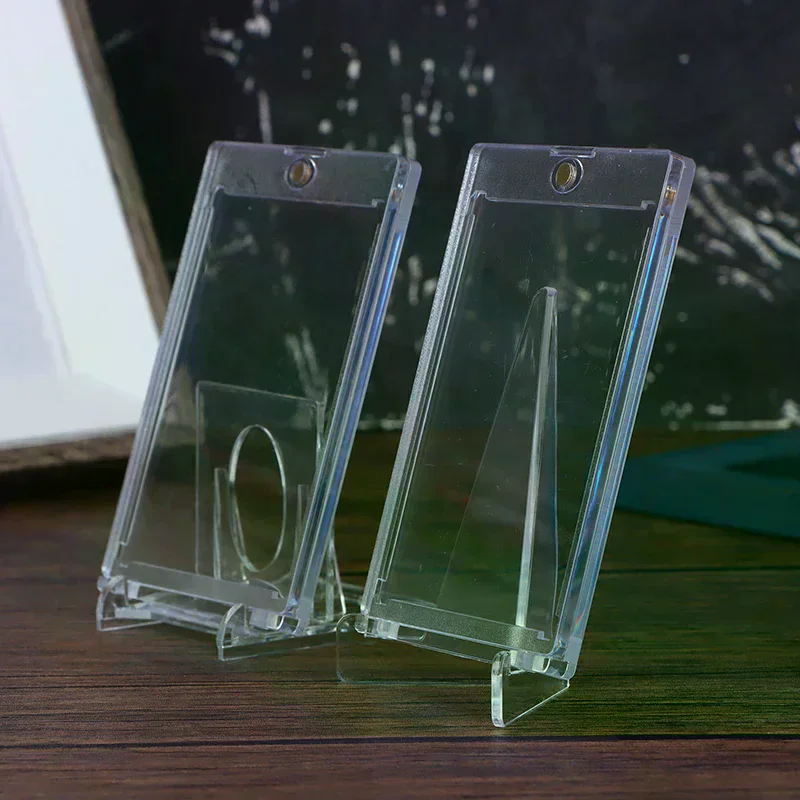 1Set 35PT Magnetic Card Holder Support Cards Protectors Hard Plastic Sleeves Trading Display Case Sports Yugioh Card
