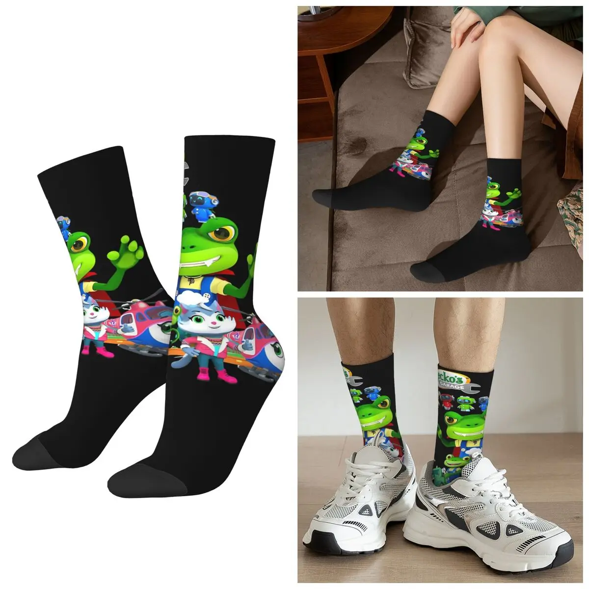 

Всесезонные носки Geckos для гаража, спортивные носки в стиле Харадзюку, впитывающие пот чулки для мужчин и женщин, подарки