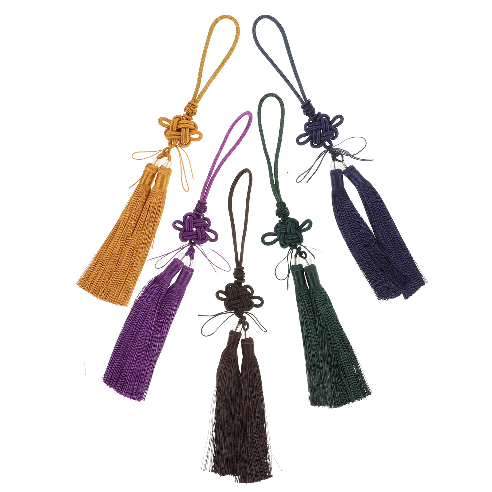 5 個太極拳剣タッセル中国結びペンダント Diy 工芸品装飾車吊り飾りポリエステルタッセル