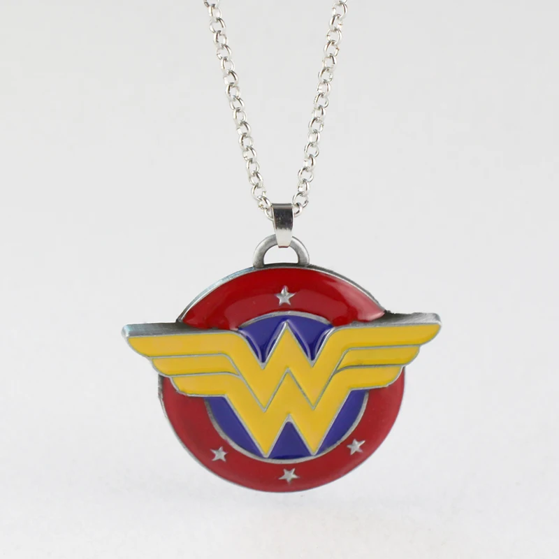 Movie Wonder Woman Logo Necklace Vintage Hawk Style Metal Chain Pendant Necklaces Jewelry For Men Women Fans Gifts Accessories