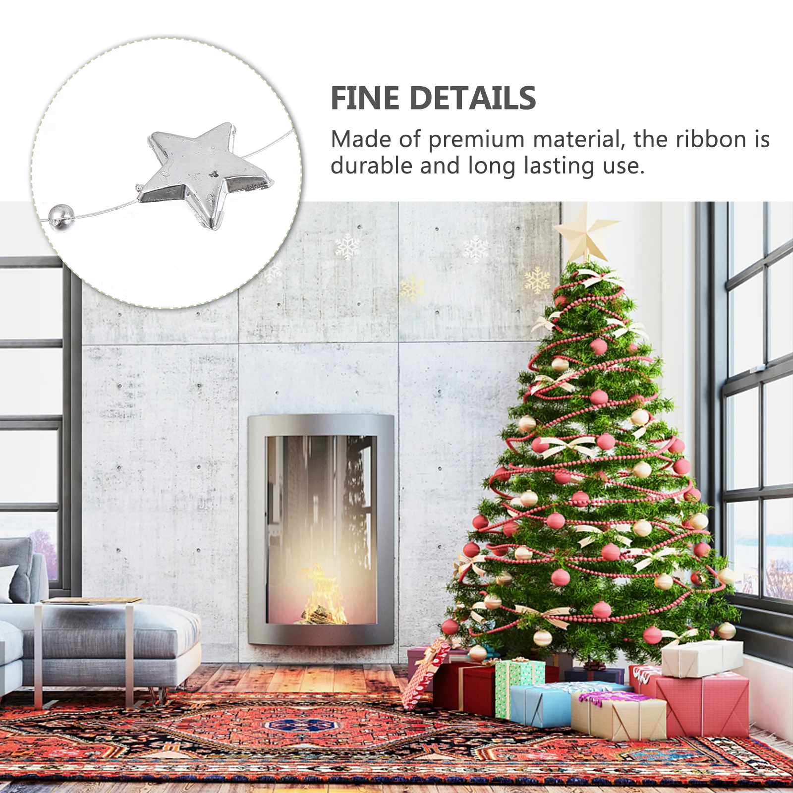 

1 Roll Pentagram Bead Chain Ribbon Durable Party Decor Gift Wrapping String Bright Color Wedding Valentine DIY Decoration