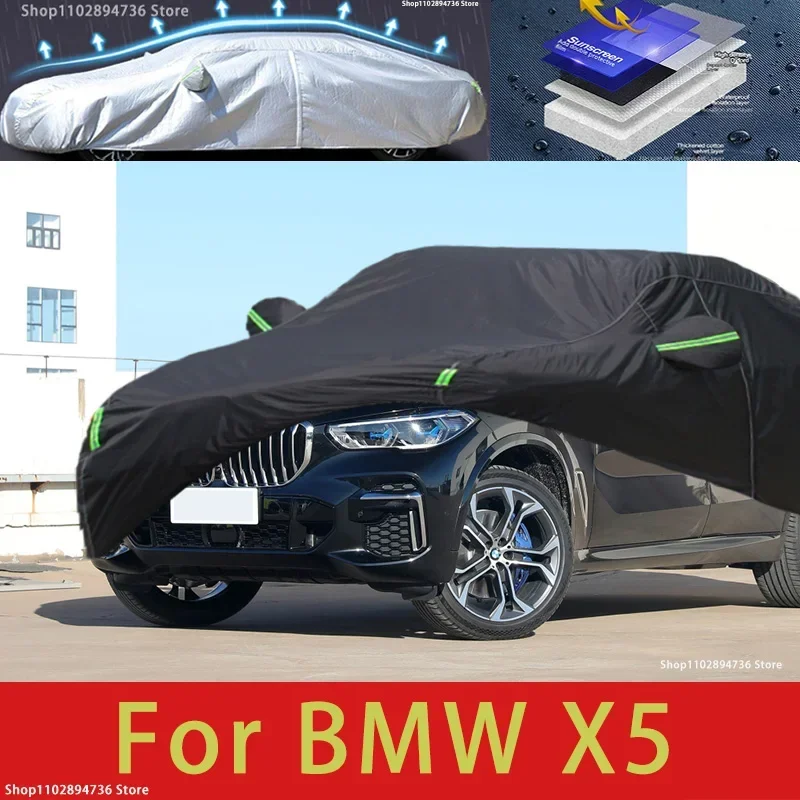 

For BMW X5 fit Outdoor Protection Full Car Cover Snow Covers Sunshade Waterproof Dustproof Black Car Cover