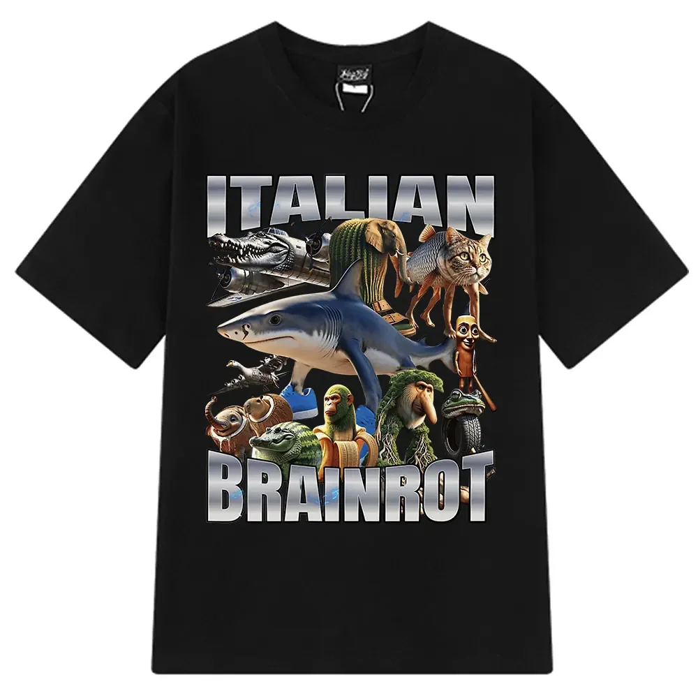 HOT  Brr Brr Patapim T Shirt Funny Italian Brainrot Meme Graphic T-shirt Men Women Summer Cotton Cozy Soft O-Neck T-shirts Tops