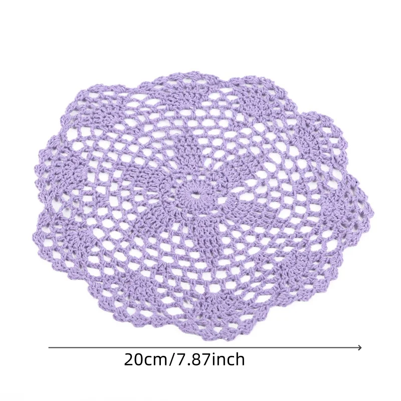 1PC Round Hand Crocheted Vintage Crochet Table Place Mat Wedding Napkins Cloth Lace Placemats Decoration